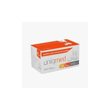 Imagem de Agulha para Caneta de I nsulina 6mm 31G 0,25mm c/ 100 Uniqmed