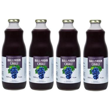 Imagem de Kit 4 Un Suco de Uva Tinto Integral Ballardin & Cavali 1 L