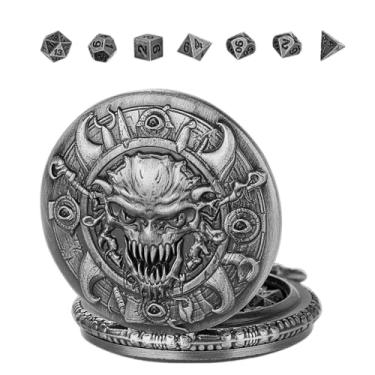 Imagem de Vitrine de relógio de bolso, dados de concha de relógio de bolso,Jogo de tabuleiro com caixa de relógio de metal vintage | Acessórios de jóias escudo, caso de exibição suporte de relógio portátil par