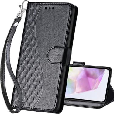 Imagem de SASYMALY Capa carteira para Samsung Galaxy A56 5G, capa flip com suporte para mulheres e homens, capa de telefone de couro PU adequada para Samsung Galaxy A56 5G [Preto]