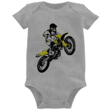 Imagem de Body Bebê Motocross Jump - Foca na Moda, Cinza, M
