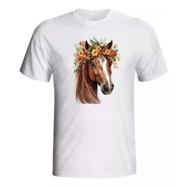 Imagem de Camiseta Feminina Rosa - Estilo Country com Estampa de Cavalo - Loja D