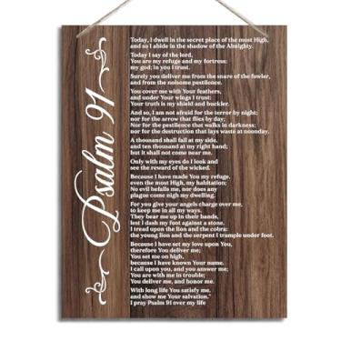 Imagem de ZPPRJF Decoração de parede cristã, arte de parede do salmo 91, arte de parede de quarto, arte de parede cristã, arte de parede bíblica, decoração de versículo bíblico, versículo bíblico salmo 91