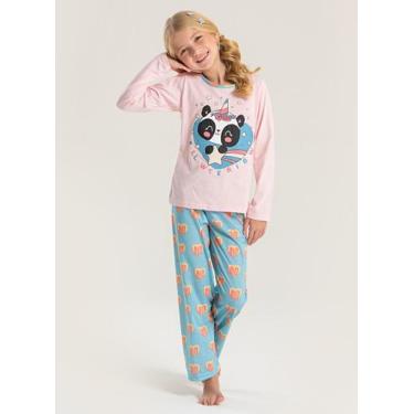 Imagem de Pijama Menina Longo Brilha no Escuro Rosa e Azul - Molekada, 6
