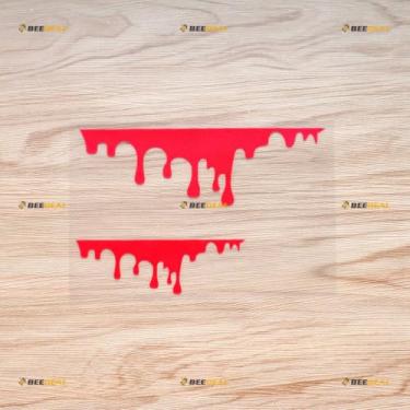 Imagem de Adesivo de vinil engraçado Blood Bloody Horror - pacote com 2 vermelhos, 10 cm, 15 cm, para carro, barco, laptop, copo sem fundo cortado