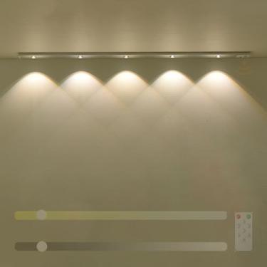 Imagem de Lâmpada de parede magnética interna com sensor de movimento controle remoto retangular preto regulável luz de parede LED fundo metal luz de leitura de alumínio para armário quarto infantil (preto, 120