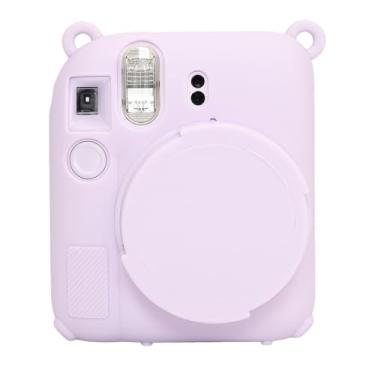 Imagem de AEXUTDA Capa para câmera Instax Mini12, capa de silicone para câmera Mini12, antiarranhões, ajuste fino, pele macia, acessórios Mini12 com capa de lente removível, roxo claro