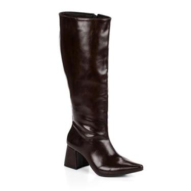 Imagem de Bota Feminina Montaria Cano Longo Café Lisa - Sfizia, 37, Café