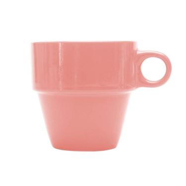 Imagem de Xícara de Chá de Cerâmica Empilhável Rosa 210ml- Lyor