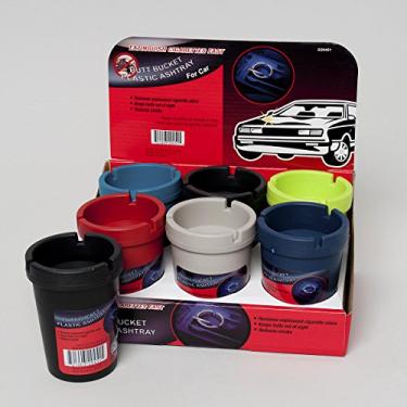 Imagem de Conjunto de 6 cinzeiros de plástico com balde de bumbum, cores sortidas, 11,43 x 7,62 cm (conjunto de 6 plásticos)