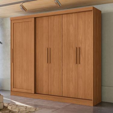 Imagem de Guarda-Roupa Casal 5 Portas 4 Gavetas N564 Canela - Kappesberg