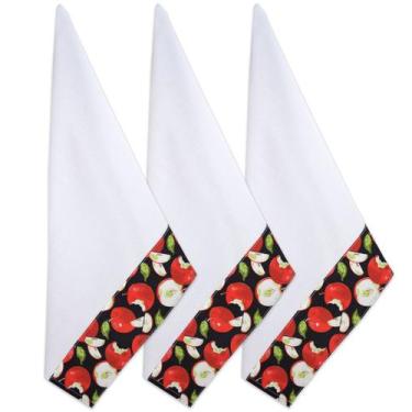 Imagem de Pano de prato maçã kit 3 peças - Recanto da Costura