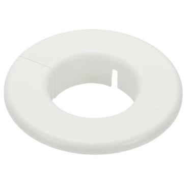Imagem de PATIKIL Flange dividida de parede 1,8" (46 mm), fivela redonda removível placa de escudo cobertura de tubo de água para cozinha banheiro ar condicionado braço torneira decoração, branco