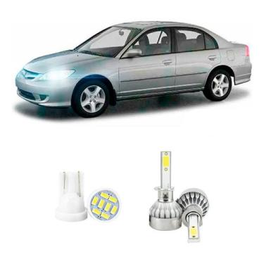 Imagem de Lampada Led Farol Baixo Honda Civic 2004 A 2005 20000lm - V10, Branco