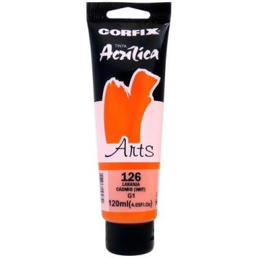 Imagem de Tinta Acrílica Arts Corfix 120ml G1 - 85120, 126 - LARANJA CADMIO