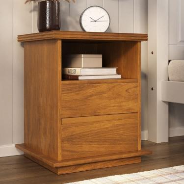 Imagem de Mesa de Cabeceira 2 Gavetas Madeira Maciça Arthur Móveis Nathalia