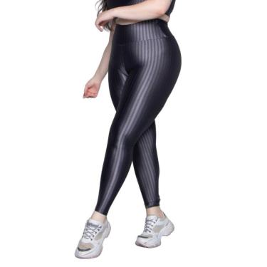 Imagem de Calça Legging Básica Plus Size New Zig 3D Vekyo Poliamida Cós Alto de Academia Fitness Feminina-Feminino
