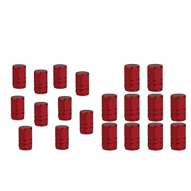Imagem de Prettyia 20 Unidades Tampa Vermelha para Válvula de Pneu de Bicicleta / Motocicleta / Carro