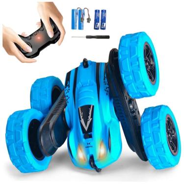 Imagem de Mini Carro RC Turbo Veloz 360° com Faróis Recarregável - Brinquedo de Acrobacias para M...