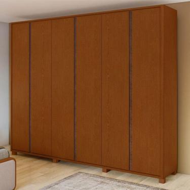 Imagem de Guarda Roupa Casal Ambiente Leder 6 Portas Frassino com Pés  – Lopas