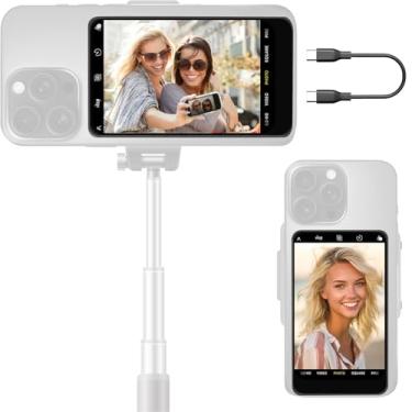 Imagem de SYNCO XView M4 Monitor magnético sem fio para celular Vlog Selfie, tela de vlog de câmera traseira 4K/1080p com alcance de 164 pés, alto-falante integrado para YouTube TikTok Live Streaming