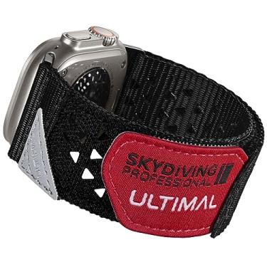 Imagem de ULTIMAL Pulseira esportiva Ultrawide Ultra/Ultra2 de 49 mm/46 mm/45 mm/44 mm para iWatch séries 10/9/8/7/6/5/4/SE/SE2 para mulheres e homens, respirável (49/46/45/44 mm, preta)