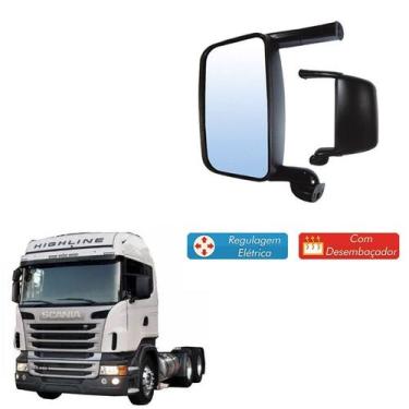 Imagem de Retrovisor Completo Scania S4 5 Le Desembaçador E Regulagem - Globo
