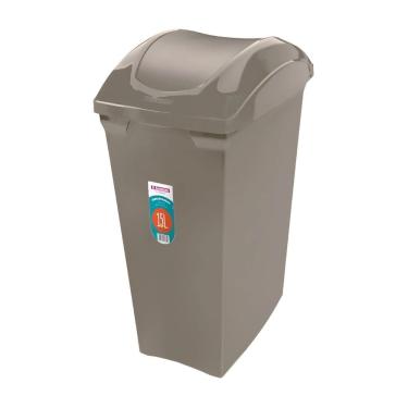 Imagem de Lixeira Basculante 15 Litros Cesto De Lixo Cozinha Banheiro Cinza Quente - SR62/5 Sanremo