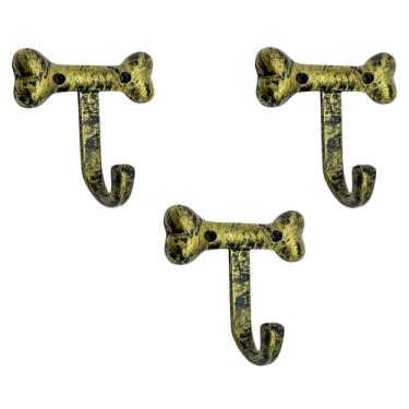 Imagem de AYZCORP Conjunto de 3 ganchos de ferro fundido em forma de osso para decoração de arte de parede, cabides em forma de osso e porta-chaves - cabide de roupas e mochila - ganchos para casaco, decoração