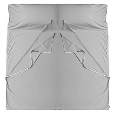 Imagem de Cozysilk Marca - GANNAFEE Forro de Saco de Dormir de Algodão com Zíper - Lençol de Viagem 100% Algodão Saco de Dormir Adulto - Saco de Dormir de Viagem para Hotéis Camping Caminhada (Duplo - 180 x 221