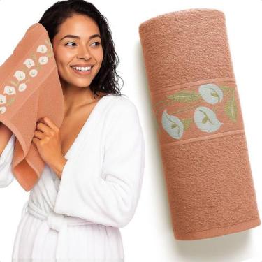 Imagem de Toalha De Rosto Floral 80x50 Algodão Banheiro Salao Lavabo - Um Tempo,