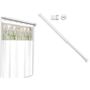 Imagem de Kit Suporte Varão para Banheiro 60 x 90cm mais Cortina box - Vida Prat