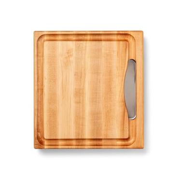 Imagem de John Boos Tábua de corte reversível Block PM1514225-P Newton Prep Master Maple Wood com sulco e panela, 38 cm x 35 cm x 5 cm