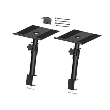 Imagem de Generic Grampo para suporte de alto-falante, suporte de áudio, ajuste de altura e inclinação, universal para mesa, bandeja de prateleira, para alto-falante, 2 Peças