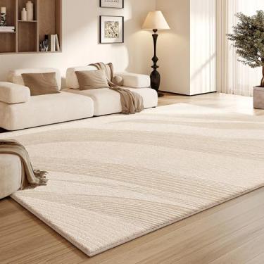 Imagem de Tapete decorativo para sala de estar, grande, estilo creme, para quarto, macio e fofo, para sala de estar, vestiário grosso (200x250 cm/E)