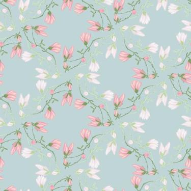 Imagem de Skyblur Papel de parede floral azul macio descasque e cole papel de parede de flor vintage 43 cm × 395 cm, papel de contato floral removível para armários, decoração de parede autoadesiva, para quarto