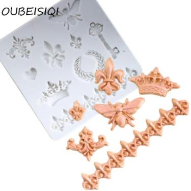 Imagem de Molde de silicone abelha arabesco coroa para decorar f75 - Confeitaria