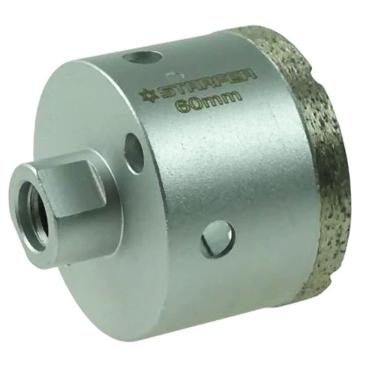 Imagem de Broca Serra Copo Diamantada 60mm Rosca M14 para Esmerilhadeira Furos Limpos Telhas Tijolos Cêramica Azulejo