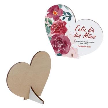 Imagem de Lembrancinhas Coração MDF Dia das Mães Mensagem Provérbios - Abstratta
