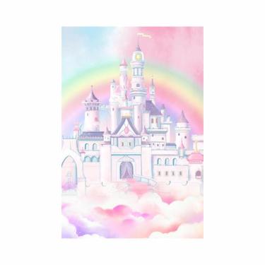 Imagem de Painel Festa Vertical em Tecido Casadinho Castelo de Princesa Arco Íri
