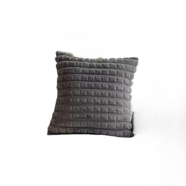 Imagem de Almofadas Decorativas Capa de Almofada de PelúCia com Pompons 45x45cm(Cinza escuro,4pcs)