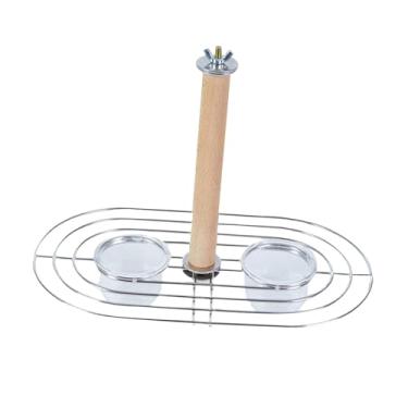 Imagem de WeiLaiKeQi Alimentador de pássaros com poleiro, suporte, acessórios para gaiola de brinquedo, tigelas de água e comida fáceis de limpar, copos de alimentação