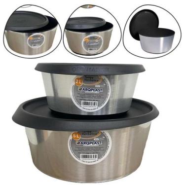 Imagem de Kit 2 Potes Organizadores Hermético Label 5 e 2 Lts BPA free - Arqplas