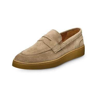 Imagem de Allen Edmonds Randolph 2.0 Tênis masculino sem cadarço Penny Loafer, Camurça marrom claro, 42