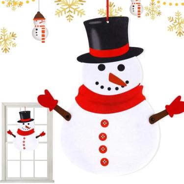 Imagem de Rrlihjgu Enfeites de de neve para árvore de Natal, Papai Noel Enfeites de Natal,Decoração dos ornamento do partido da rena do de neve de Papai Noel | Enfeite de com charme de feltro feito à mão