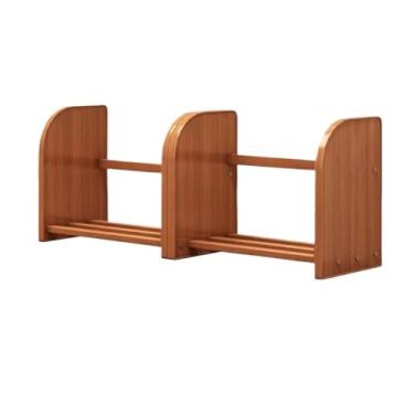Imagem de Estante de mesa extensível e autônoma, organizadora de mesa de bambu, para escritório, livros, acessórios, armazenamento, expositor, organizador de mesa