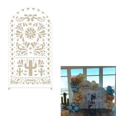 Imagem de Uoimystify Capa de fundo de arco, tema mexicano, chá de bebê, festas de casamento, decoração de arco, cielito, bege, marrom, festa de aniversário (4394, 6,6 x 3,9 m (AxL))