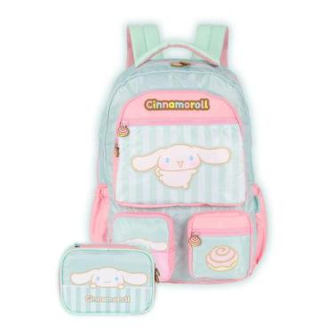 Imagem de Kit Mochila Costas Cinnamoroll Meninas Hello Kitty E Estojo, Verde