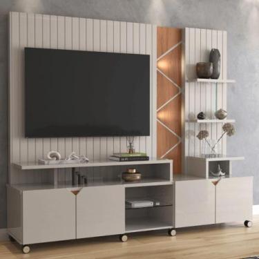 Imagem de Painel prateleira Havana off white perolizado/jequitiba - Mais de Casa