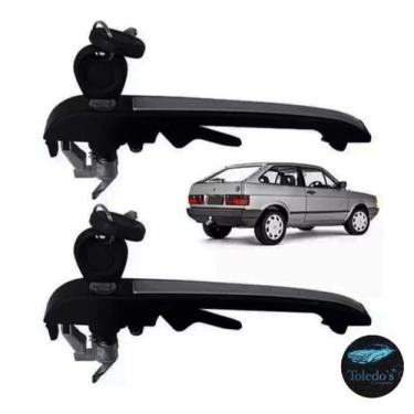 Imagem de Par de maçanetas externas gol quadrado /parati / saveiro friso de inox